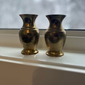 Elegant Brass Vases (Small) - Set of Two